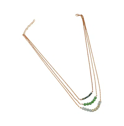 Sohi Women's The Riviera Multi-layer Necklace In Green