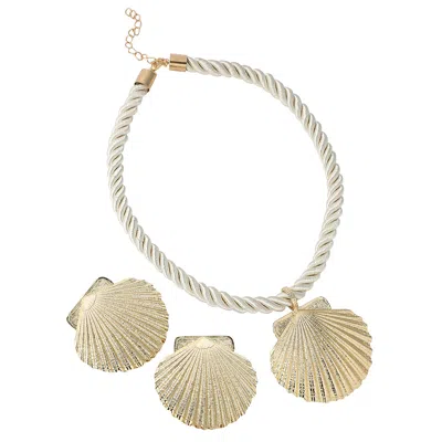 Sohi Women's The Seashell Jewellery Set - Ivory White