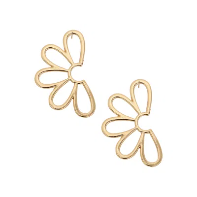 Sohi Women's The Semi-flora Drop Earrings In Gold