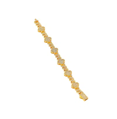 Sohi Women's The Small Clover Tennis Bracelet In Silver