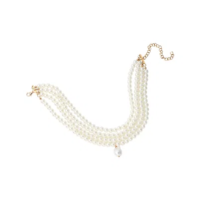 Sohi Women's The Small Jackie Statement Necklace - Pearl White