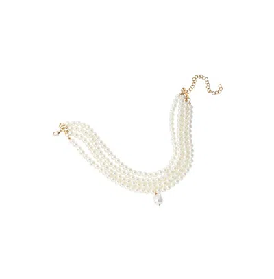 Sohi Women's The Small Jackie Statement Necklace In White