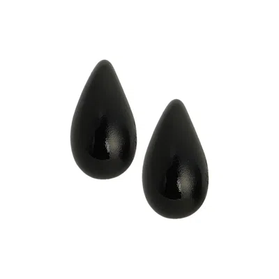 Sohi Women's The Small Teardrop Stud Earrings In Black