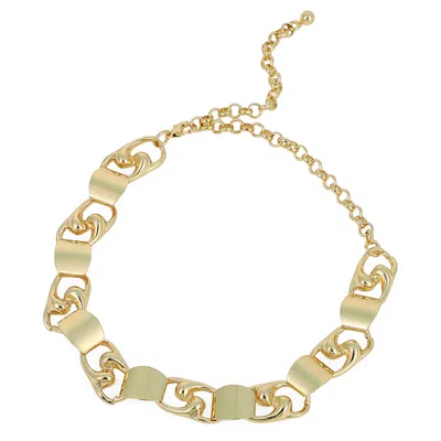 Sohi Women's The Swirlblock-link Chain Necklace - California Gold In Burgundy