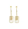 Sohi Women's The Tag Drop Earrings In White