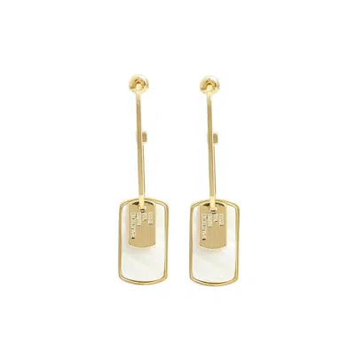 Sohi Women's The Tag Drop Earrings In White