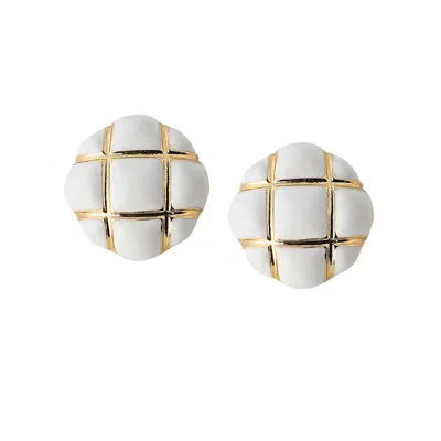 Sohi Women's The Tic-tac-toe Stud Earrings In Gold