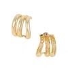 Sohi Women's The Triad-line Hoop Earrings - California Gold In Gold