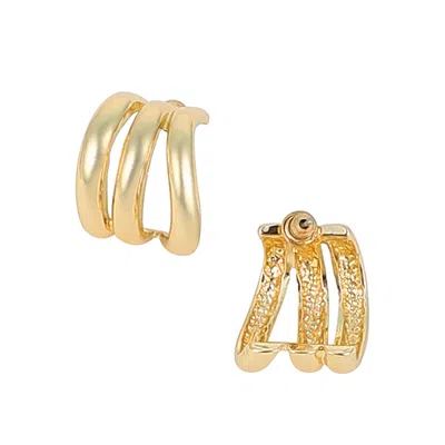 Sohi Women's The Triad-line Hoop Earrings - California Gold