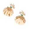 Sohi Women's The Veined-conchiglia Drop Earrings - California Gold In Brown