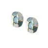 Sohi Women's The Veined Stud Earrings - Powder Blue