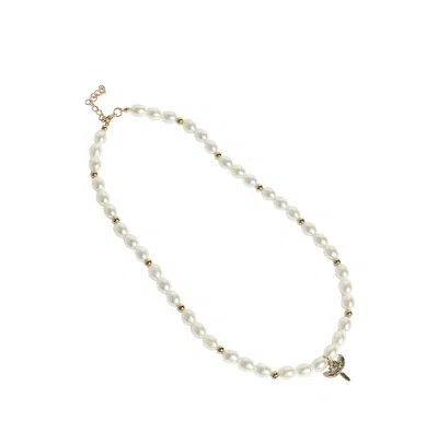 Sohi Women's The Wing Collar Necklace In White
