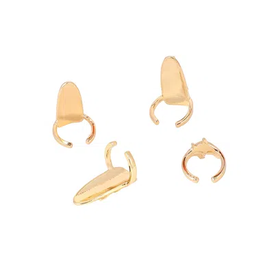 Sohi Women's The Wonder-woman Nail Rings - California Gold (set Of 4) In Brown