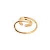 Sohi Women's The Wrap-line Statement Ring - California Gold In Brown