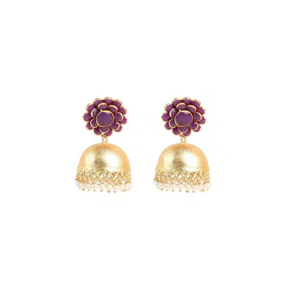 Sohi Women's The Zaria Drop Earrings In Purple