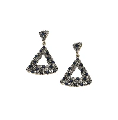 Sohi Women's Triangle Drop Earrings In Black
