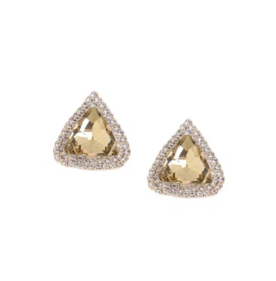 Sohi Women's Triangle Stud Earrings In Gold