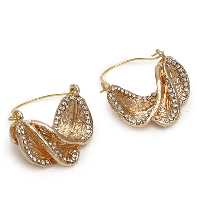 Sohi Women's Twisted Hoop Earrings In Gold