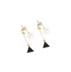 Sohi Women's Unbalanced Drop Earrings In Black
