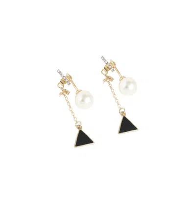 Sohi Women's Unbalanced Drop Earrings In Black