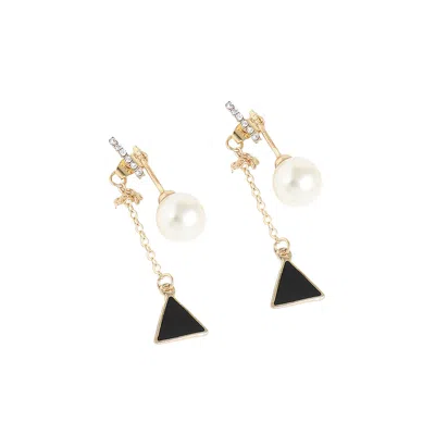 Sohi Women's Unbalanced Drop Earrings In Brown