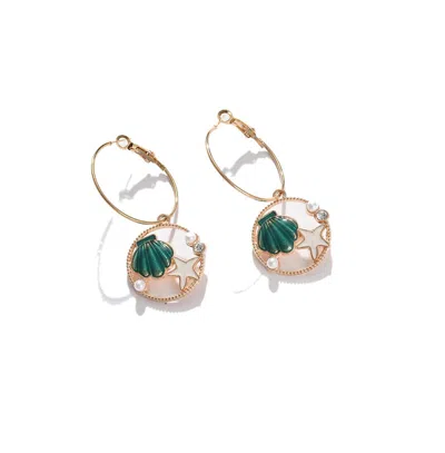Sohi Women's Under-the-sea Hoop Earrings In Green