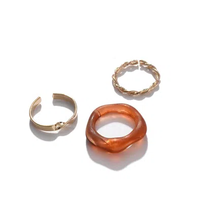 Sohi Women's Vacay Multi-layer Ring In Brown
