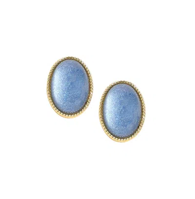 Sohi Women's Victorian Stud Earrings In Blue