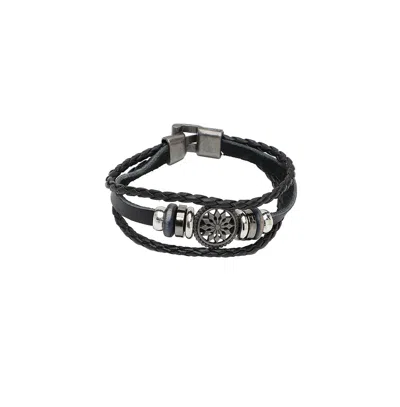 Sohi Women's Wheel Leather Bracelet In Black
