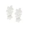 Sohi Women's White Botanical Drop Earrings