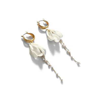 Sohi Women's White Chain Drop Earrings