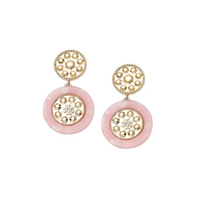 Sohi Women's White Circular Drop Earrings In Pink