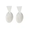 Sohi Women's White Dented Drop Earrings