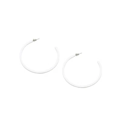 Sohi Women White Hoop Earrings