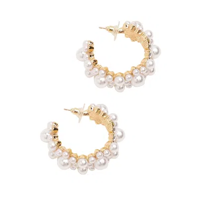 Sohi Women White Hoop Earrings