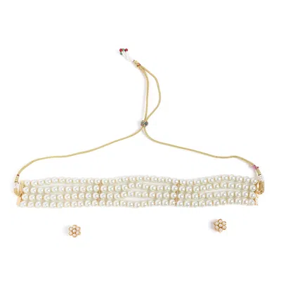 Sohi Women's White Layered Jewellery Set