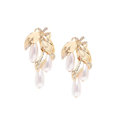 Sohi Women's White Regal Drop Earrings