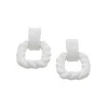 Sohi Women's White Rope Drop Earrings