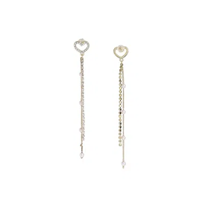 Sohi Women's White Sleek Drop Earrings