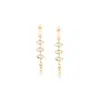 Sohi Womens White Sleek Drop Earrings In Gold