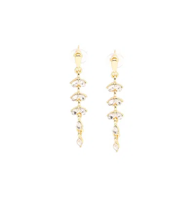 SOHI WOMEN'S WHITE SLEEK DROP EARRINGS