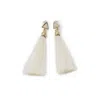 Sohi Women's White Tassel Drop Earrings In White