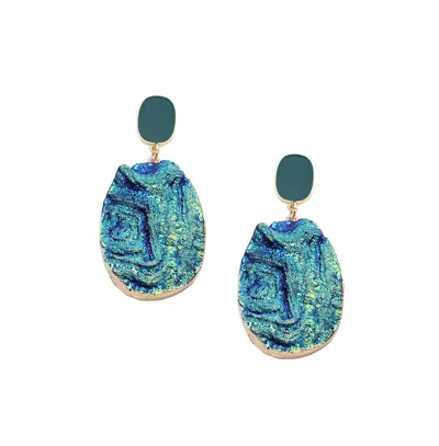 Sohi Women's White Under-the-sea Drop Earrings In Blue