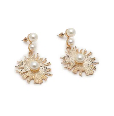 Sohi Women's Wild Flower Drop Earrings In Gold