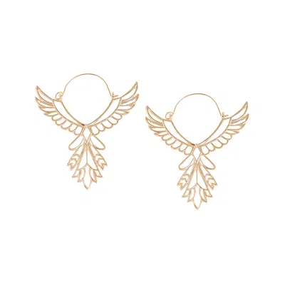 Sohi Women's Wing Hoop Earrings In Gold