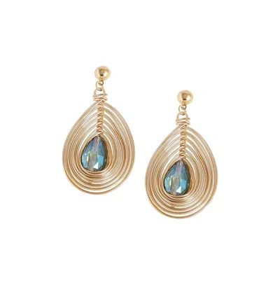 Sohi Women's Wired Drop Earrings In Blue