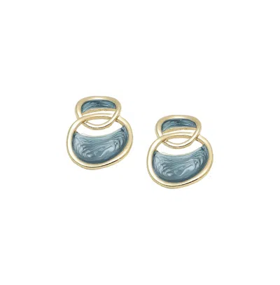 Sohi Women's Wrap Drop Earrings In Blue
