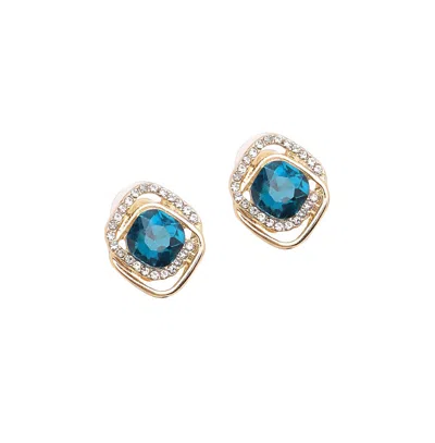 Sohi Women's Wrap Stud Earrings In Blue