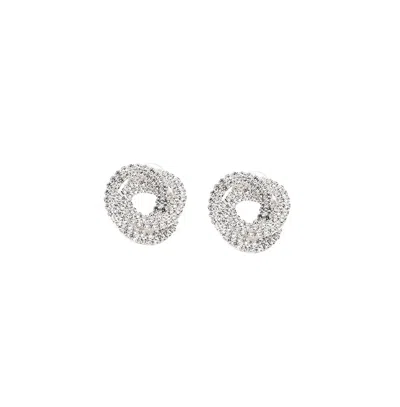 Sohi Women's Wrap Stud Earrings In Silver