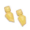 Sohi Women's Yellow Abstract Stone Drop Earrings In Yellow